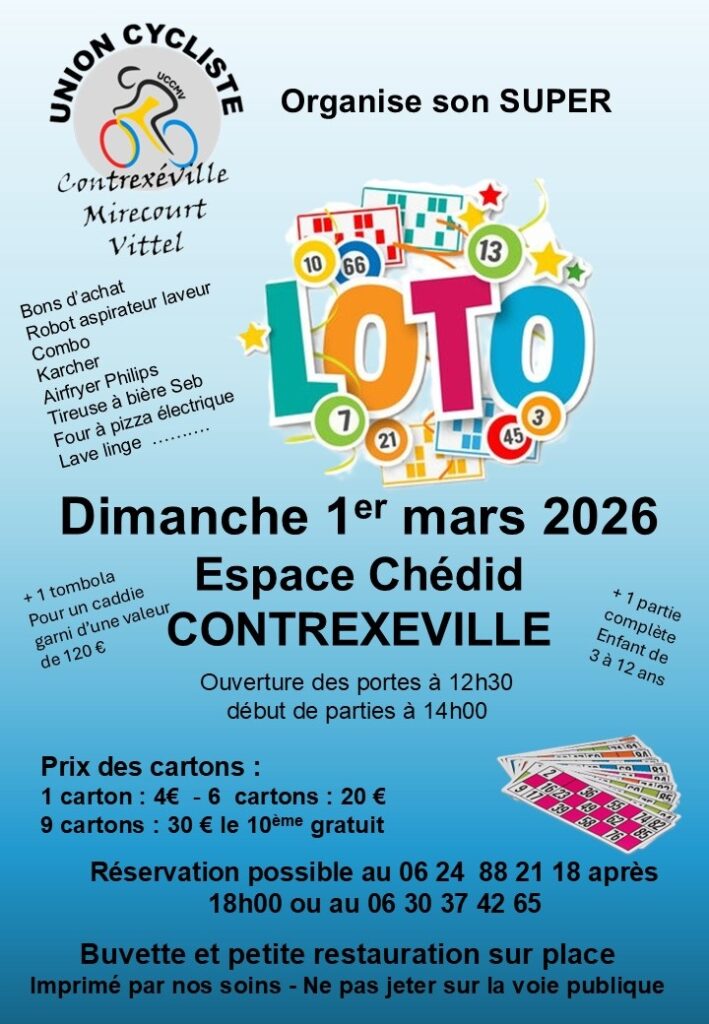Super loto de l'Union Cycliste Contrexéville Mirecourt Vittel